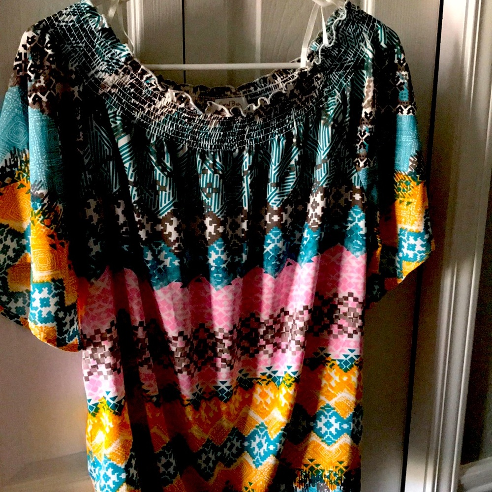 Coral Bay Ladies Lightweight Summer Top XLP Colorful Summer Fun Top FINAL SALE